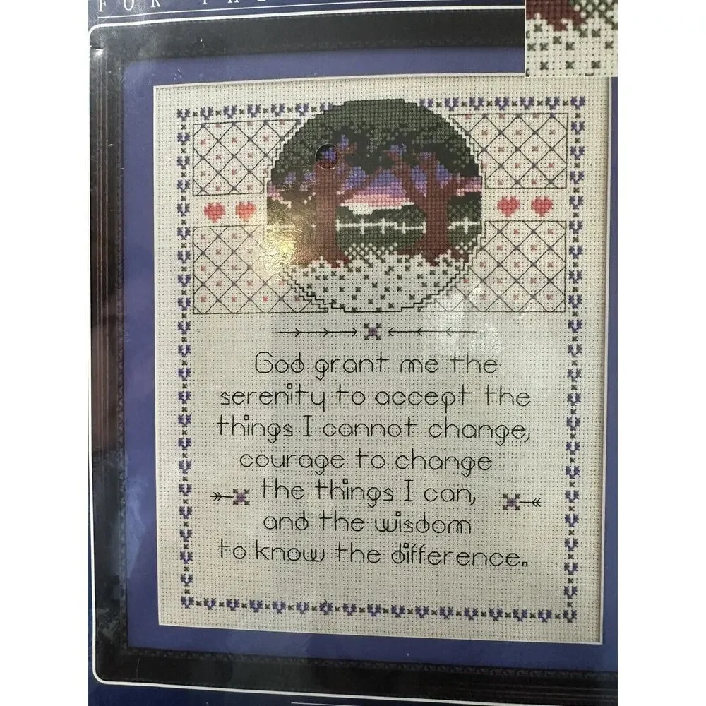 Vintage Counted Cross Stitch kit Serenity Prayer Designs for the Needle NIP